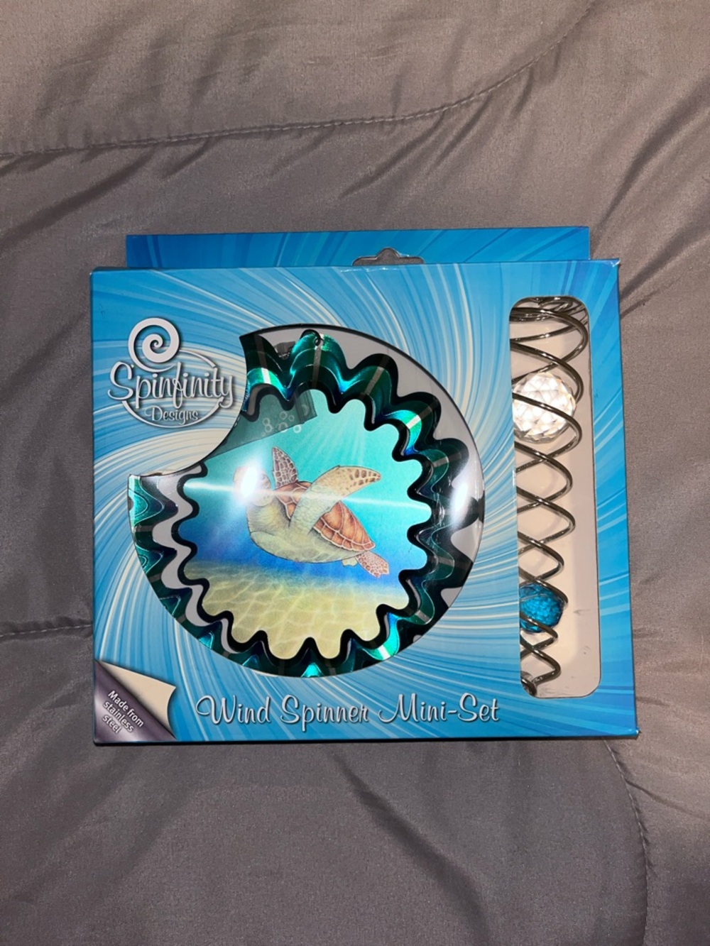 Spinfintiy Designs Wind Spinner Mini-Set - Teal & Blue Turtle